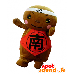 Mascot Yurukya-rananda. Braun und Rot Schneemann-Maskottchen - MASFR27628 - Yuru-Chara japanischen Maskottchen