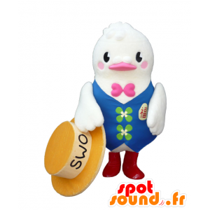 Mascot Jigyotan, witte vogel met een hoed - MASFR27629 - Yuru-Chara Japanse Mascottes