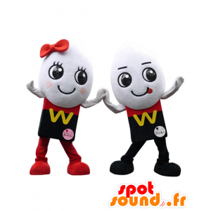 Maskoter Audrey og Tacky. 2 runde maskoter - MASFR27630 - Yuru-Chara japanske Mascots