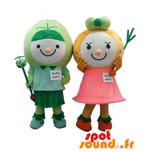Mascotte Avery e Milly. 2 bambini mascotte di frutta - MASFR27632 - Yuru-Chara mascotte giapponese