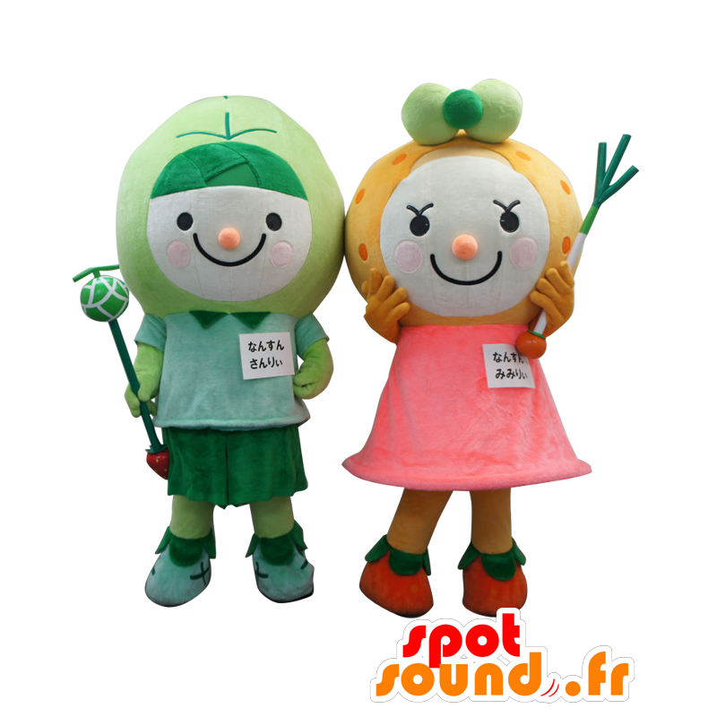 Mascots Avery and Milly. 2 babies fruit mascots - MASFR27632 - Yuru-Chara Japanese mascots