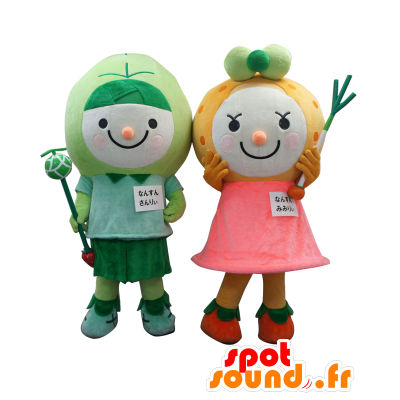 Mascottes Avery en Milly. 2 baby's fruit mascottes - MASFR27632 - Yuru-Chara Japanse Mascottes