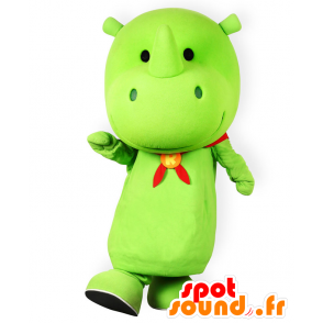 Mascotte de Ribasai-kun, monstre vert, avec une corne - MASFR27634 - Mascottes Yuru-Chara Japonaises