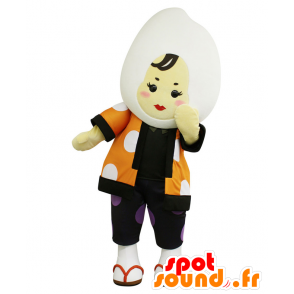 Maskot i byen Niigata, pige i orange kimono - Spotsound maskot