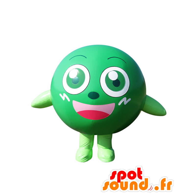Maskot stor grön och vit boll, med namnet Aodama - Spotsound