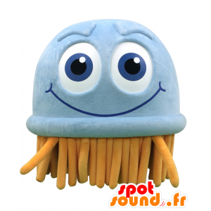 Bubble-kun μασκότ. Μασκότ μπλε και πορτοκαλί μέδουσες - Ιαπωνικές μασκότ Yuru-Chara - MASFR27637 - SpotSound.fr