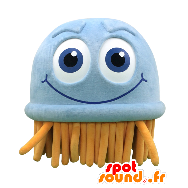 Bubble-kun μασκότ. Μασκότ μπλε και πορτοκαλί μέδουσες - Ιαπωνικές μασκότ Yuru-Chara - MASFR27637 - SpotSound.fr