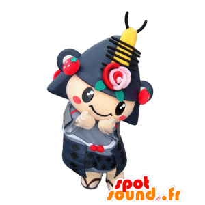 Mascotte Machihana, zwart-rode samouraï-ninja - Japanse Yuru-Chara-mascottes - MASFR27639 - SpotSound.fr