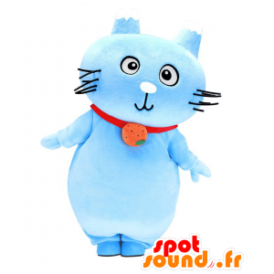 Mascota Shizuna. Gato azul y blanco con un collar rojo - MASFR27642 - Yuru-Chara mascotas japonesas