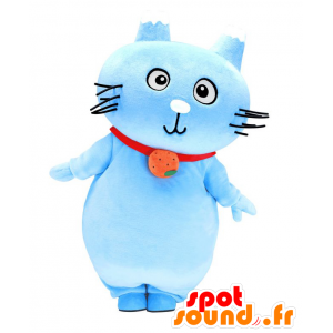 Mascot Shizuna. blauwe en witte kat met een rode kraag - MASFR27642 - Yuru-Chara Japanse Mascottes