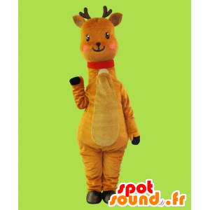 Rinimane mascot. Brown and red deer mascot - MASFR27644 - Yuru-Chara Japanese mascots