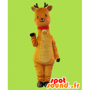 Mascotte de Rinimane. Mascotte de cerf marron et rouge - MASFR27644 - Mascottes Yuru-Chara Japonaises