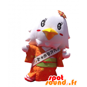 Benitaka Maskottchen. Weißer Vogel Maskottchen Kimono - MASFR27645 - Yuru-Chara japanischen Maskottchen