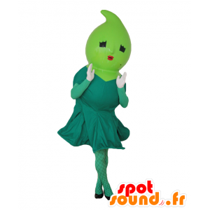 Mamerin mascot. Green mascot woman with a dress - MASFR27647 - Yuru-Chara Japanese mascots
