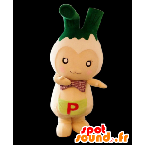 Mascot Negippi. vihreä ja valkoinen giant purjosipuli Mascot - MASFR27651 - Mascottes Yuru-Chara Japonaises