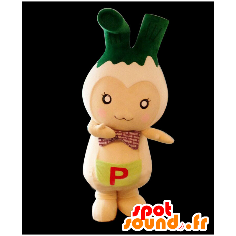 Negippi mascot. Green and white giant leek mascot - MASFR27651 - Yuru-Chara Japanese mascots