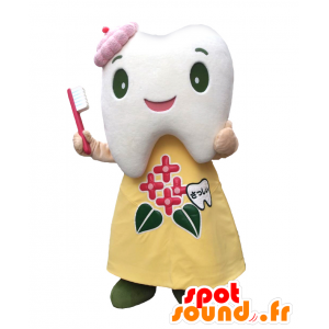 Mascota Sasshi. Diente de la mascota con un cepillo de dientes - MASFR27652 - Yuru-Chara mascotas japonesas