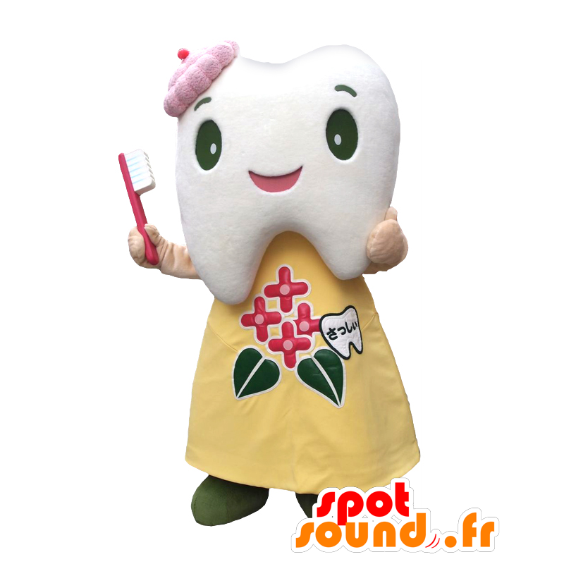 Mascot Sasshi. tann maskot med en tannbørste - MASFR27652 - Yuru-Chara japanske Mascots