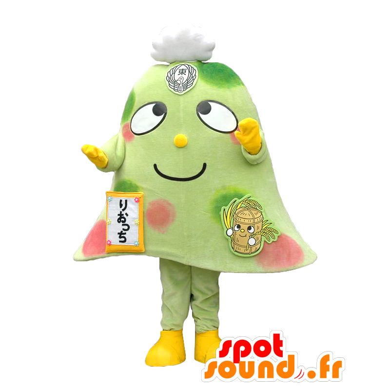 Riotchi mascot. Green giant bell-shaped mascot - MASFR27653 - Yuru-Chara Japanese mascots