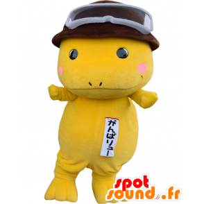 Maskot gule dinosaur briller. Mascot Gamba Liu - MASFR27655 - Yuru-Chara japanske Mascots