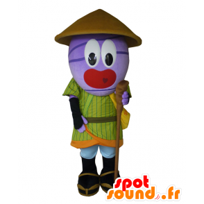 Meharu mascot. Snowman mascot with a Chinese hat - MASFR27658 - Yuru-Chara Japanese mascots