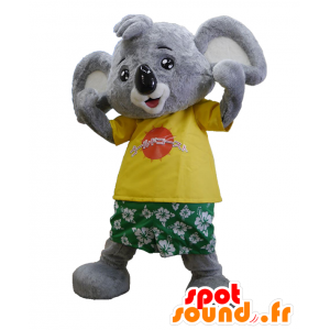 Mr. Billy Maskottchen. Koala Maskottchen hält grün und gelb - MASFR27659 - Yuru-Chara japanischen Maskottchen