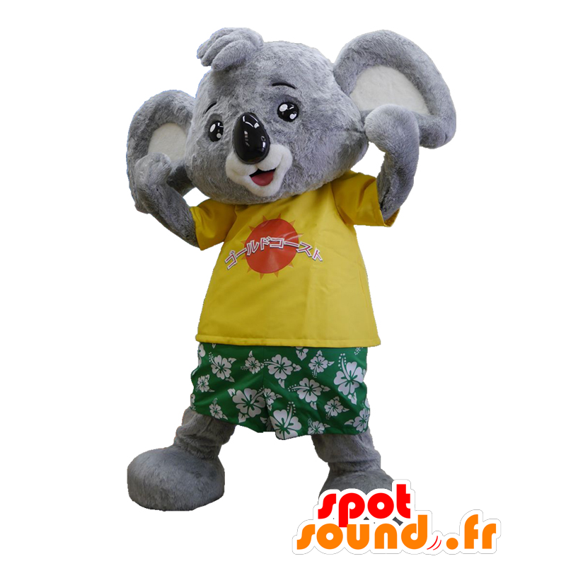 Mascotte de M. Billy. Mascotte de koala en tenue verte et jaune - MASFR27659 - Mascottes Yuru-Chara Japonaises