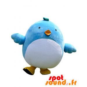 Mascot Shun. atacado azul mascote e pássaro branco - MASFR27663 - Yuru-Chara Mascotes japoneses
