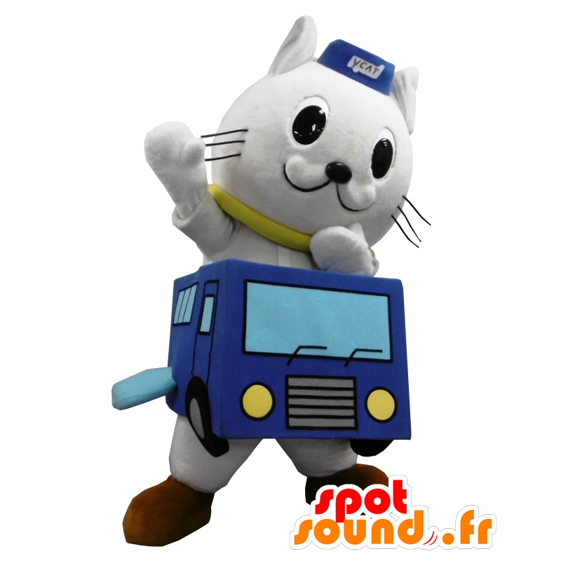 Catty mascot. White dog mascot bus driver - MASFR27664 - Yuru-Chara Japanese mascots