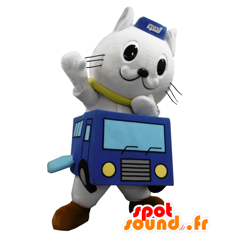 Mascota Catty. Perro blanco conductor del autobús de la mascota - MASFR27664 - Yuru-Chara mascotas japonesas