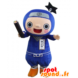 Noriyuki maskot. Maskot Samurai, bílá a modrá ninja - MASFR27670 - Yuru-Chara japonské Maskoti