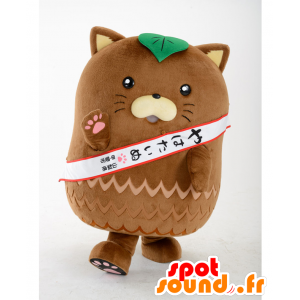 Female mascot Yahatainu. Brown cat mascot - MASFR27673 - Yuru-Chara Japanese mascots