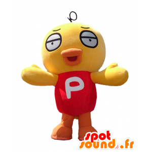Pea-chan mascotte. Giallo uccello mascotte, canarino gigante - MASFR27674 - Yuru-Chara mascotte giapponese