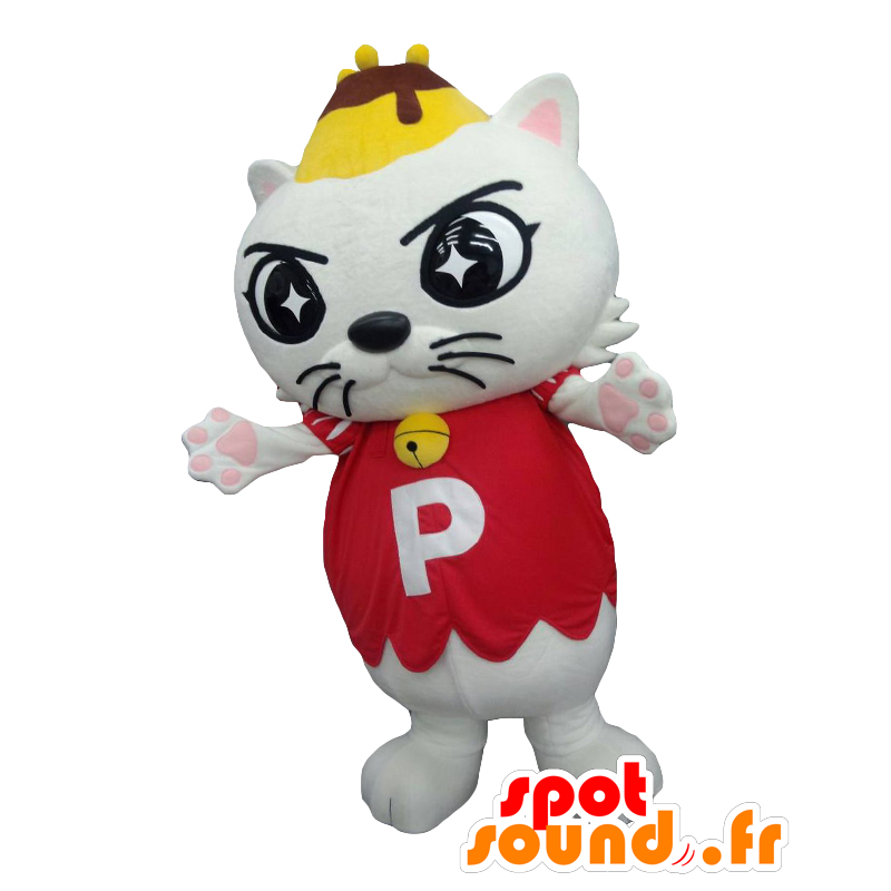Mascot Puritama. Rode en witte kat mascotte - MASFR27680 - Yuru-Chara Japanse Mascottes