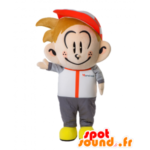 Mascot Mappy. Boy Mascot, med en hette - MASFR27683 - Yuru-Chara japanske Mascots