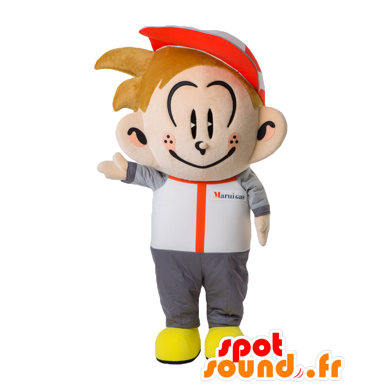 Mappy Maskottchen. Boy Maskottchen, mit einer Kappe - MASFR27683 - Yuru-Chara japanischen Maskottchen