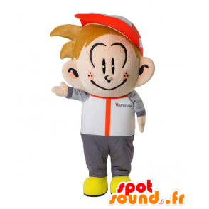 Mappy Maskottchen. Boy Maskottchen, mit einer Kappe - MASFR27683 - Yuru-Chara japanischen Maskottchen