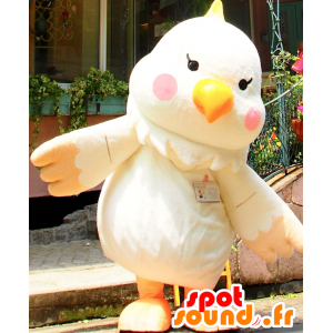 Nanapi mascotte. Mascot grande uccello bianco e giallo - MASFR27684 - Yuru-Chara mascotte giapponese