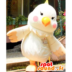 Mascot nanapi. Mascot stor hvit og gul fugl - MASFR27684 - Yuru-Chara japanske Mascots