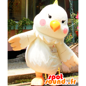 Nanapi mascot. Mascot big white and yellow bird - MASFR27684 - Yuru-Chara Japanese mascots