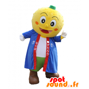 Mascot Yuzu-Taro. Gelb Schneemann-Maskottchen, Zitrone - MASFR27685 - Yuru-Chara japanischen Maskottchen