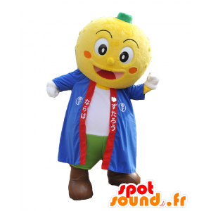 Mascot Yuzu-Taro. Yellow snowman mascot, lemon - MASFR27685 - Yuru-Chara Japanese mascots