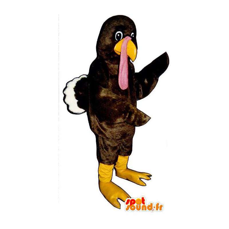 茶色の七面鳥のマスコット。七面鳥のコスチューム-MASFR007109-チキンマスコット-オンドリ-チキン