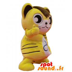 Manatchi maskot. Gul och brun kattmaskot - Spotsound maskot