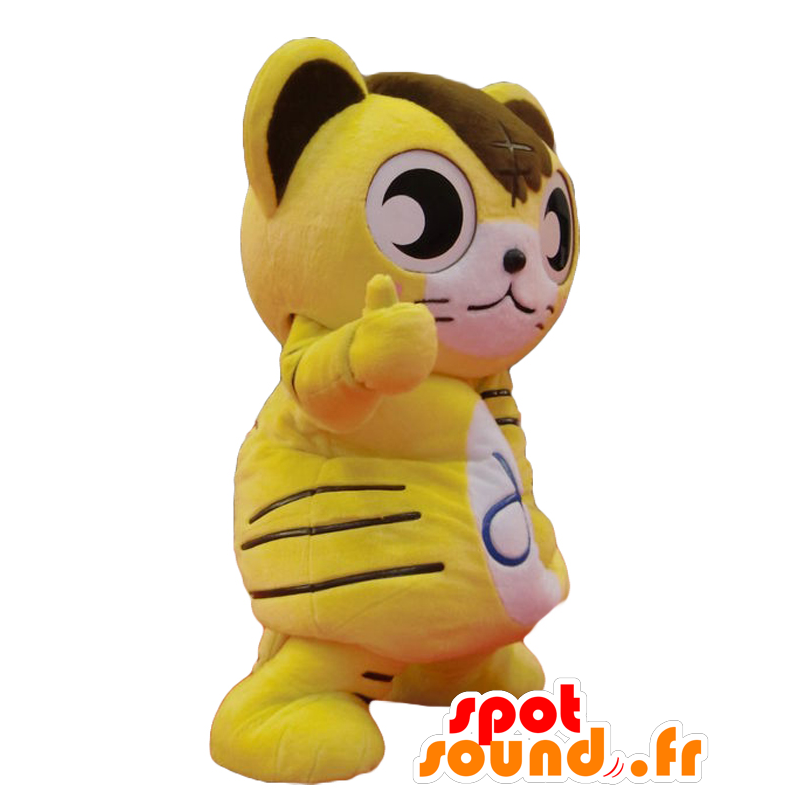 Mascotte Manatchi. Giallo e marrone gatto mascotte - MASFR27688 - Yuru-Chara mascotte giapponese