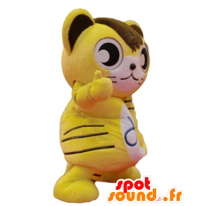 マナッチのマスコット。黄色と茶色の猫のマスコット-MASFR27688-日本のゆるキャラのマスコット