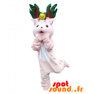 Mascot Rubanbi. rosa maskot hjort med store tre - MASFR27691 - Yuru-Chara japanske Mascots