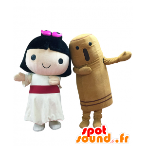 2 mascotas Shidamiko-chan y el Sr. Takeshi - MASFR27692 - Yuru-Chara mascotas japonesas