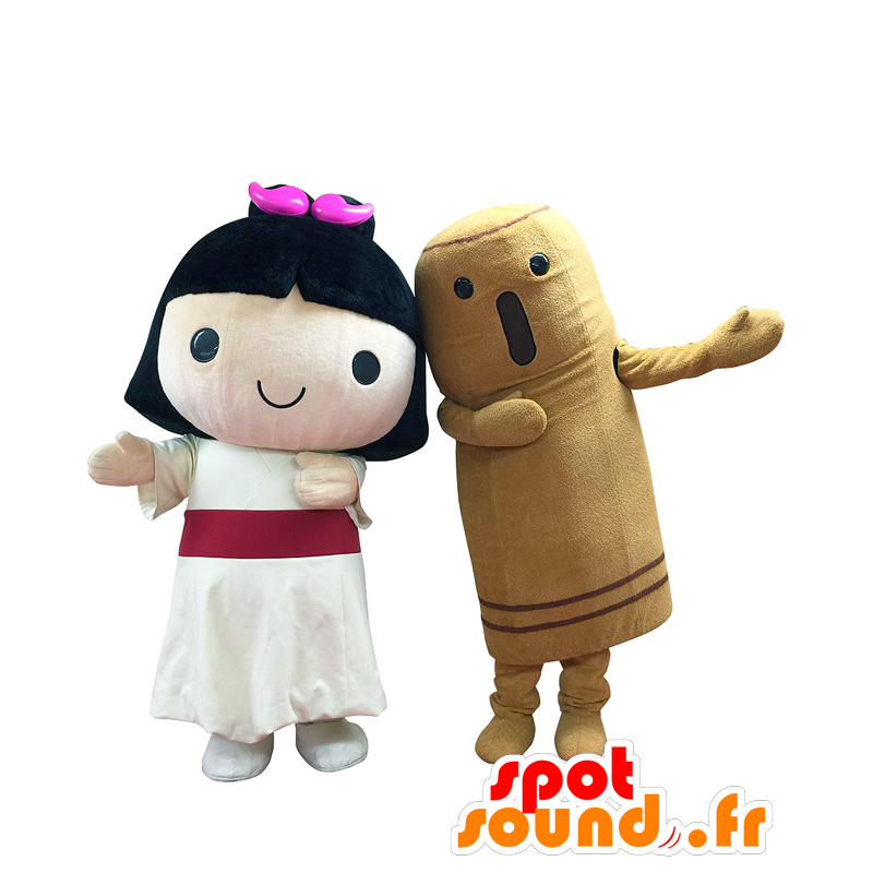 2 mascotas Shidamiko-chan y el Sr. Takeshi - MASFR27692 - Yuru-Chara mascotas japonesas