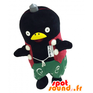 Tengu-Tenmaru maskot. Sort fuglemaskot, krage - Spotsound